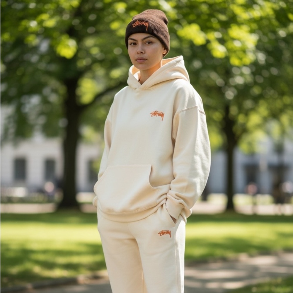 Stüssy Stock/Big Stock Cuff Beanie Brown Logo Y2K Streetwear Skater Unisex USA - Picture 2 of 6